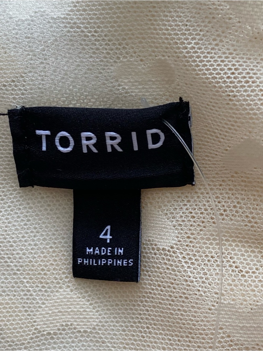 Torrid Sheer Heart Mesh Crew Neck Long Sleeve Top 4X Cream Festival 2025 NEW - Picture 7 of 14